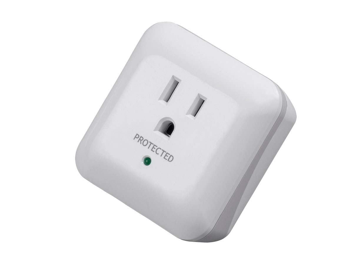 Monoprice Power & Surge - White | 1 Outlet Surge Protector with End of Service Alarm, 900 Joules 15A / 125V / 1875W, 10dB to 60dB