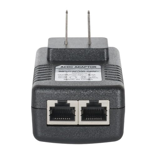 8X 48V 0.5A Passive PoE Power Injector Kit - for IP Cameras & VoIP Phones, US Plug, AC 100-240V Input, 24W DC Output, Certified Safety