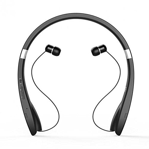 Neckband Wireless HiFi Sound Headset w Retractable Earbuds Premium Earphones Headphones Hands-Free Mic [Folding] for Amazon Fire HD 10, 8, Kindle DX…