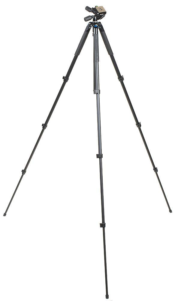 Slik Sprint PRO III Travel Tripod w/SH-704E 3-Way Pan Head for Mirrorless/DSLR Sony Nikon Canon Fuji Cameras and More - Black (611-887)