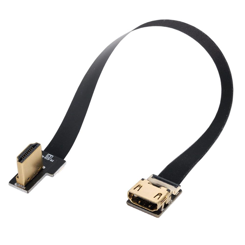 xiwai CYFPV Right Angled 90 Degree HDMI Male to Female FPC Flat Cable for HDTV Multicopter Aerial Photography (0.5M)