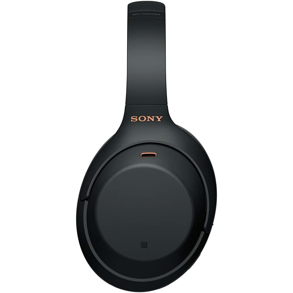 Sony WH-1000XM4 Wireless Noise-Canceling Over-Ear Headphones (Black) with Mic for Phone-Call and Voice Control (WH1000XM4/B) + Headphone Stand + USB…