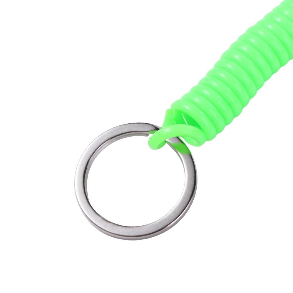 Pokinge 9 Pcs Retractable Coil Springs Keychain, 9 Color Coil Cord Spring Keyring with Lobster Clasp, Anti-lost Stretch Spiral Coil Phone Lanyard