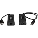 StarTech.com 1-Port USB 1.1 Extender - Up to 131 ft (40 m) Over Cat5/Cat6 Extension - Up to 12 Mbps USB 1.1 Ethernet Extender (USB110EXT2) Black