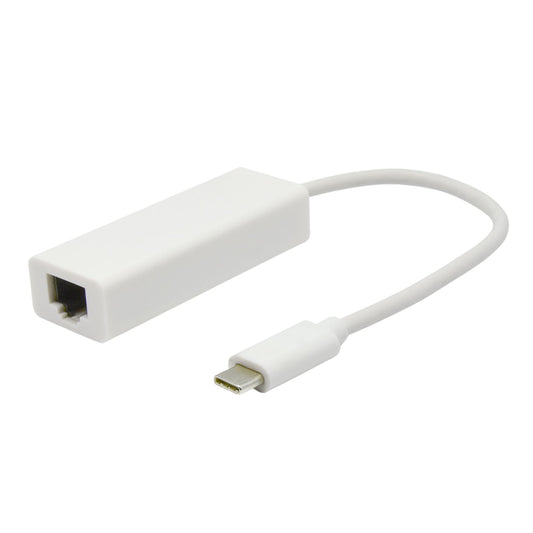 White USB-C to Gigabit Ethernet Network Adapter, USB 3.1-10/100/1000Mbps Speed