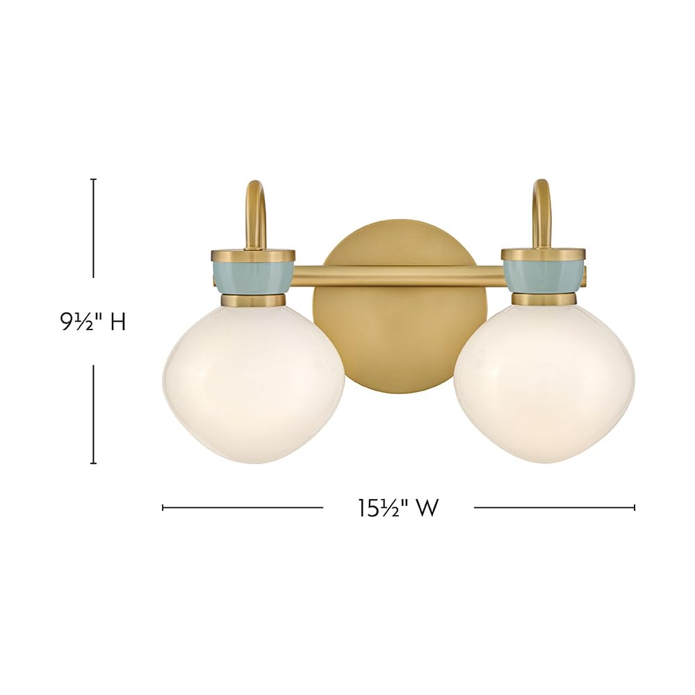 Lark Lucy Small Two Light Vanity, Lacquered Brass