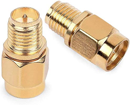 TengKo SMA Male Plug to RP-SMA Female RF Straight Connector Gold Plating Adapter for Wi-Fi Antenna Repeaters Radio Signal Extension Cable (2 Pack)