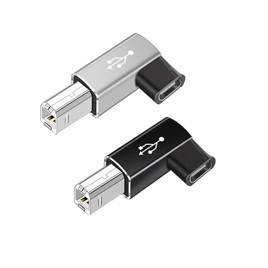 rgzhihuifz USB C Female to Midi 90 Degree Adapter, 2Pack Female USB C to Male USB B Printer Adapter, Compatible with Printers, MIDI, Eectric Pianos…