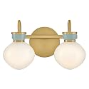 Lark Lucy Small Two Light Vanity, Lacquered Brass