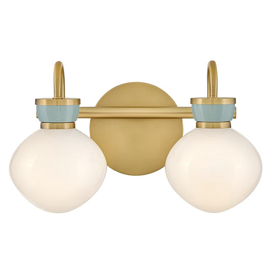 Lark Lucy Small Two Light Vanity, Lacquered Brass
