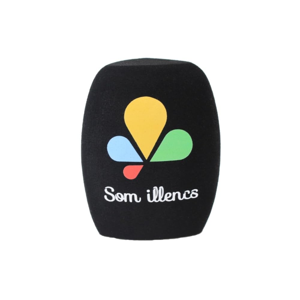 2 Pack Logo Customized on Microphone Foam Windscreens Handhold Mic Foam Covers Windshields with Logo Printed for TV Interview, Broadcast,Radio Station