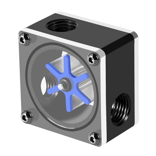 Lazmin 3 Way Water Cooling Indicator, Water Sensor 6 Impeller 3 Ways Meter for PC Water Cooling System