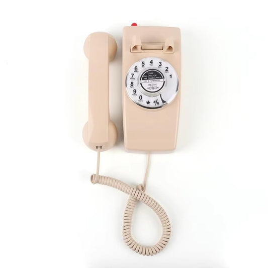 Corded Vintage TRIMLINE Home Phone, Easy Wall-Mount Landline Phone, Antique Rotary Dial Senior Phones,Last Number Redial, Loud Bell,Retro Working Wall