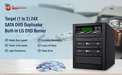BestDuplicator Bd-Lg-2T 2 Target 24X Sata Dvd Duplicator With Built-In Lg Burner (1 To 2)