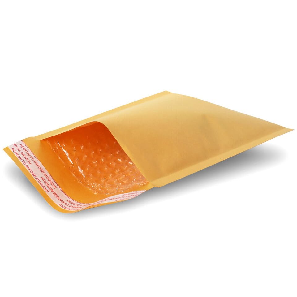 Kraft Bubble Mailers [25 Pack] Mailing Packing Envelopes #000 (4" x 8")