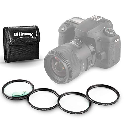49MM Ultimaxx Professional Four Piece HD Macro Close-up Filter Kit (1, 2, 4, 10 Diopter Filters) for Camera Lens with 49MM Filter Thread