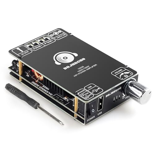 1002S 2.0 Channel Bluetooth Amplifier Board with Dual TPA3116D2 Chips, 100W+100W Amp Board Bluetooth/USB/3.5mm AUX Input