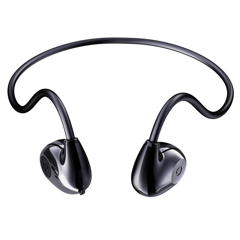 HDKKE Open Ear Headphones Wireless Bluetooth, Air Conduction Headset Wireless Earbuds, Sports Headphones with HD Stereo Sound, Secure Fit Earhooks
