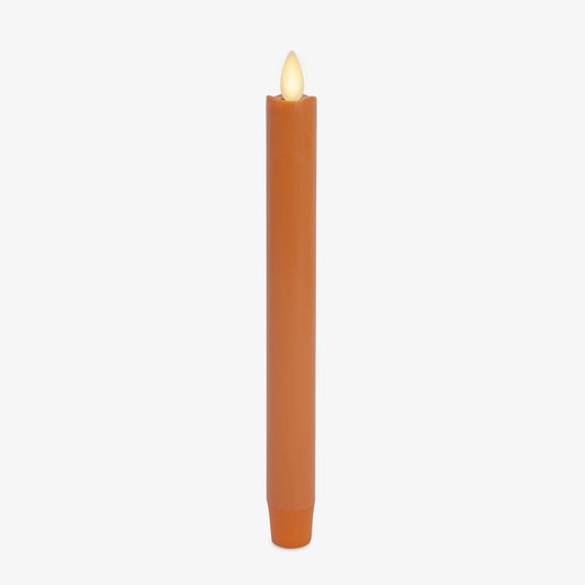 Luminara Marmalade Taper, 1" x 9.5" Battery Operated Flameless Candle, Flickering White LED Light Flame, Timer Switch, Remote Ready Decor