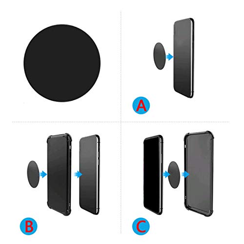 BGJRBY Mount Metal Plate?12Pack? for Magnetic Car Mount Phone Holder with Full Adhesive for Phone Magnet, 12X Round (Black)