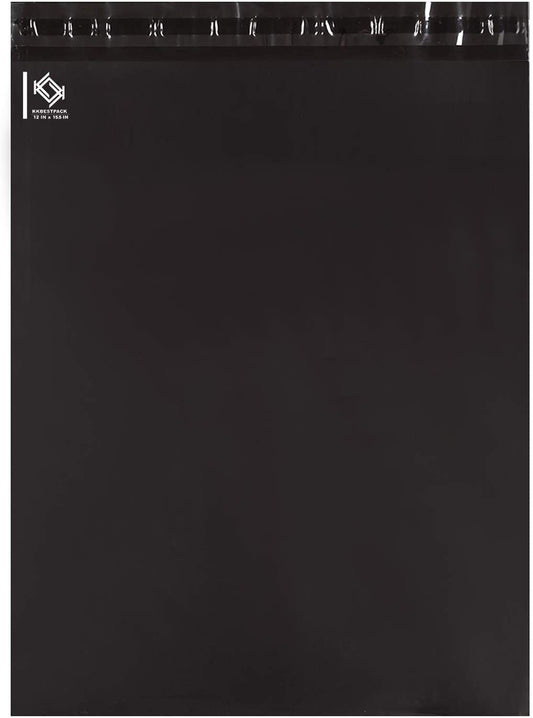 KKBESTPACK Poly Mailer Envelopes Shipping Bags Self Adhesive Waterproof Bags (Black), 12x15.5 500pc