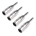 SINUS LIVE 4 Packs XLR Female Male to 1/4" TRS Adapter, Balanced XLR to Quarter Inch 6.35mm Male Adapters