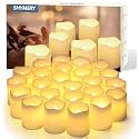SHYMERY Flameless Votive Candles,Flameless Flickering Electric Fake Candle,24 Pack 200+Hour Battery Operated LED Tea Lights in Warm White for Wedding