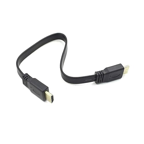 Eilumduo Hxchen 30cm/1ft HDMI Cable for Audio Video HDTV TV PS3 Full HD Short HDMI Male to Male Plug Flat Cable Cord Black
