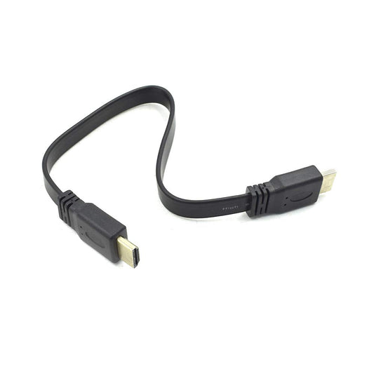 Eilumduo Hxchen 30cm/1ft HDMI Cable for Audio Video HDTV TV PS3 Full HD Short HDMI Male to Male Plug Flat Cable Cord Black