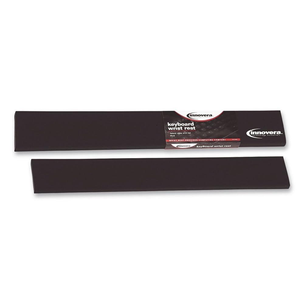 Innovera 52458 Natural Rubber Keyboard Wrist Rest, Black