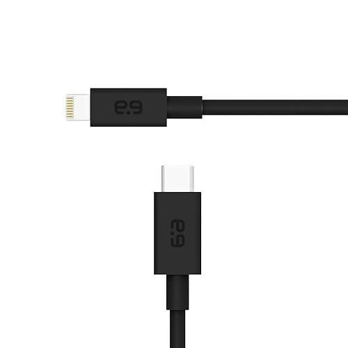 PureGear USB C to Lightning Cable, Apple MFi Certified Charging Data Sync Cable Support Power Delivery and Type C Chargers, Black (9 Inch)