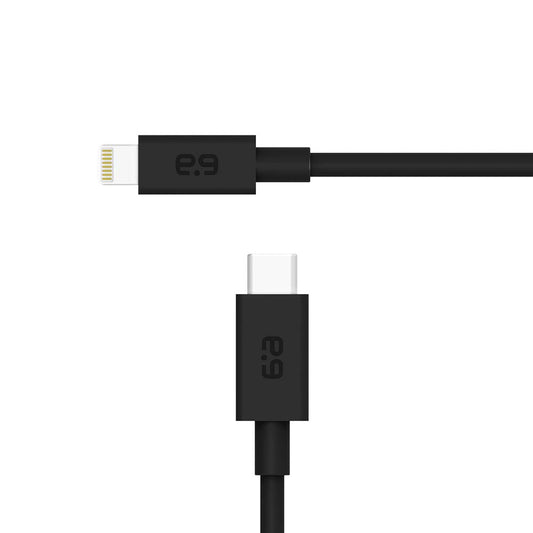PureGear USB C to Lightning Cable, Apple MFi Certified Charging Data Sync Cable Support Power Delivery and Type C Chargers, Black (9 Inch)