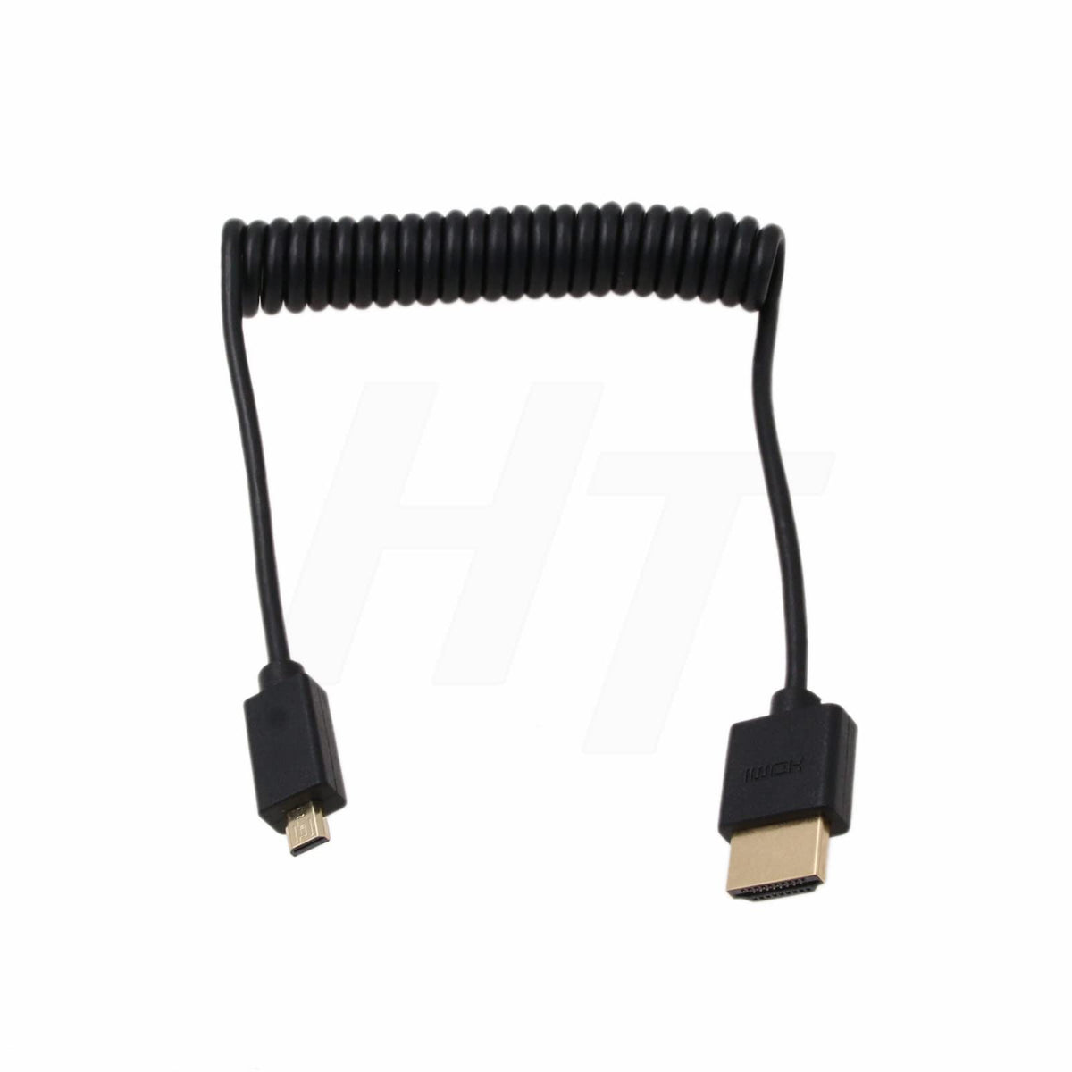 HangTon Coiled Thin Micro HDMI to HDMI 2.0 4K Cable for ZCAM E2 Sony Canon Panasonic Blackmagic Camera ATOMOS Portkeys Monitor