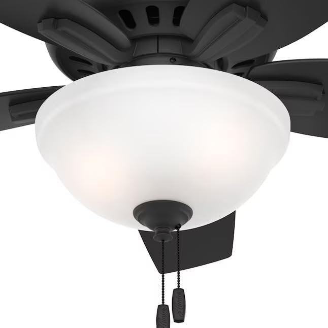 Hunter Fan 42 Inch Low Profile Matte Black Finish Indoor Ceiling Fan With LED Light Kit and Pull Chain (Renewed)