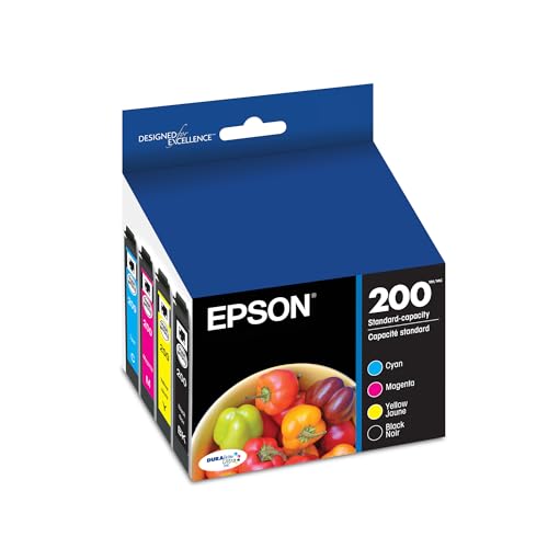 Epson 200 DURABrite Ultra Ink Standard Capacity Black & Color Cartridge Combo Pack (T200120-BCS) Works with Workforce WF-2520, 2530, 2540, Expression