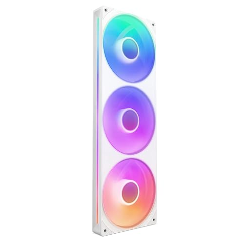 NZXT F360 RGB Core - 360mm Single-Frame Fan Unit with 3 x 120mm RGB Fans - Speed & Lighting Control - High Static Pressure & Airflow - Fluid Dynamic
