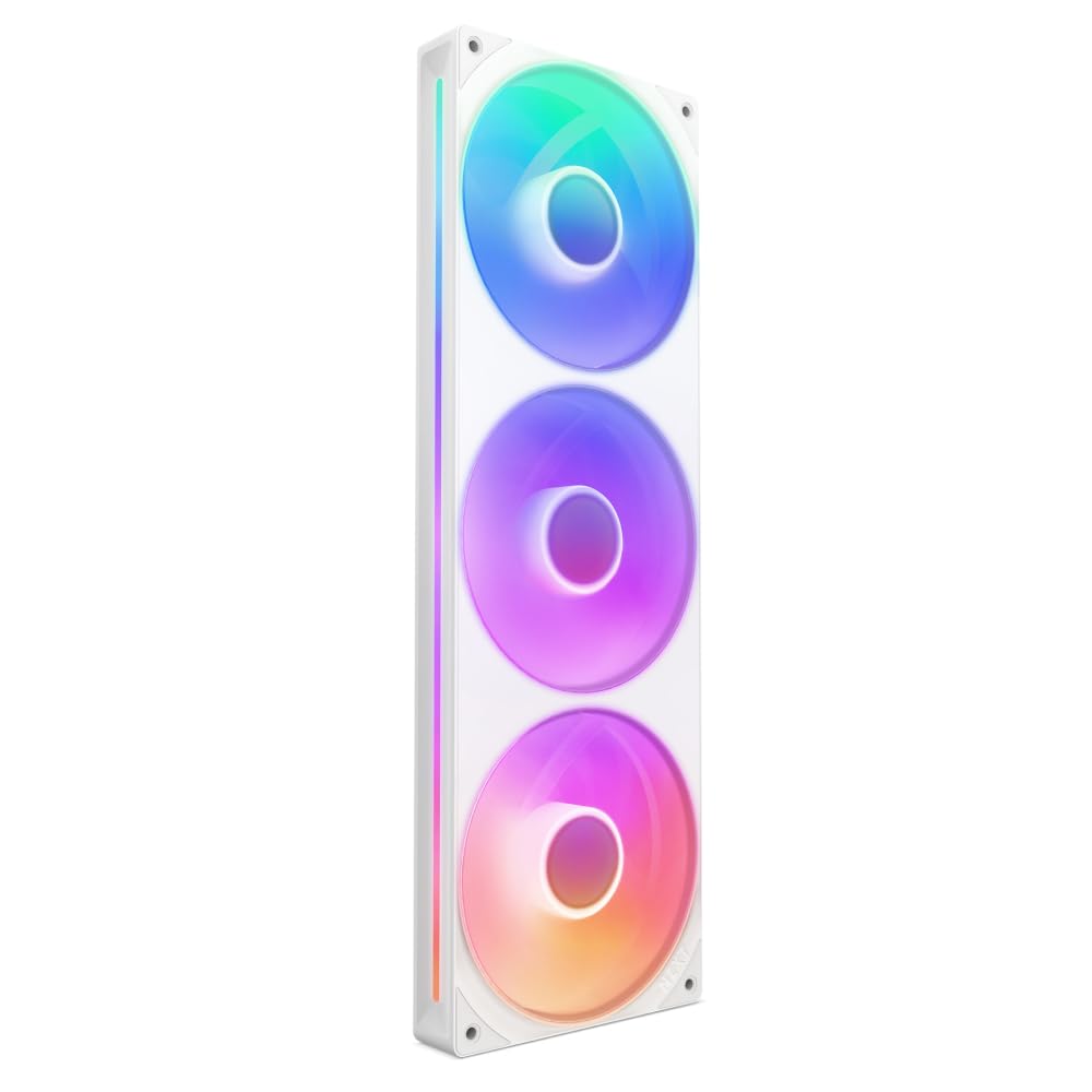 NZXT F360 RGB Core - 360mm Single-Frame Fan Unit with 3 x 120mm RGB Fans - Speed & Lighting Control - High Static Pressure & Airflow - Fluid Dynamic
