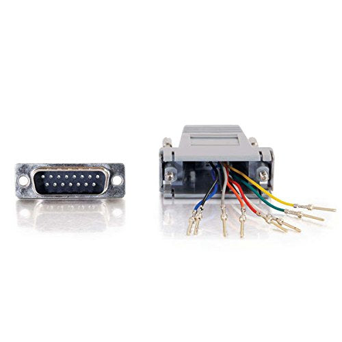 C2G 02926 RJ45 to DB15 Male Modular Adapter, Gray 1.5 Inch