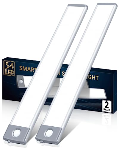 PRIORARE Motion Sensor Closet Light 54 LED Under Cabinet Night Lighting, 2500mAh Rechargeable Ultra Thin Magnetic Closet Lighting, 350lm Led Wireless