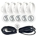 SUNFICON Magnetic Cable Clips Cable Organizers Earbuds Cords Clips Bookmark Whiteboard Noticeboard Fridge Magnets USB Cable Managers Keepers Ties