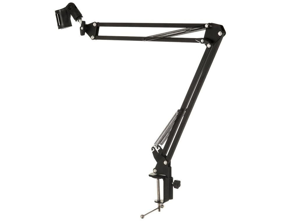 StreamEye BOOMARM1 Boom Arm Mic Stand with Desktop Mount (Pair), Detachable Clips, Professional Grade XLR Cables, Microphone Pop Filters and Cable