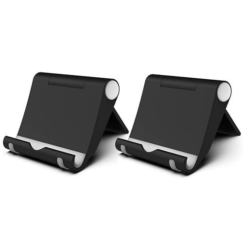 FadyDail Cell Phone Stand 2 Pack Cell Phone Holder for Desk, Portable Phone Stand Holder for Desktop Kitchen Travel, Cellphone Stand Mobile Holder