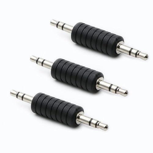 rgzhihuifz 3-Pack 3.5mm Jack to 3.5mm Audio Male Adapter Connectors