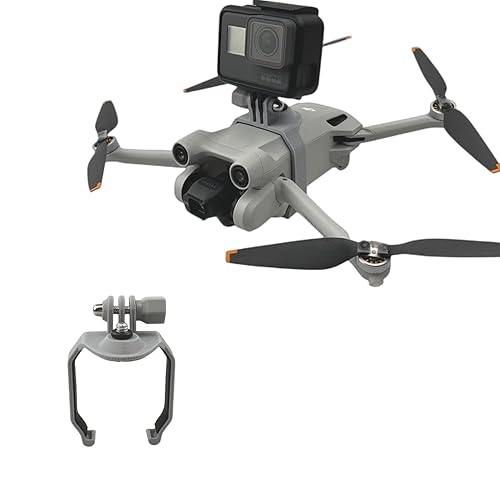 DPFHL Drone Top Camera Adapter Bracket Mount for DJI Mini 3 Pro for insta360 Action Camera Compatible with Gopro 8 9 10 Accessories, gray