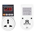 AC 220V 16A Automatic Adjustable Voltage Surge Protector Socket Power Safe Protector (Universal/UK/US/EU Plug) (Universal with Display), Default