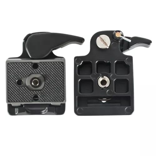 UCCKEYI 2PCS 323 Quick Release Plate Clamp Adapter Compatible with MANFROTTO 200PL-14 Camera Tripod (Grey)