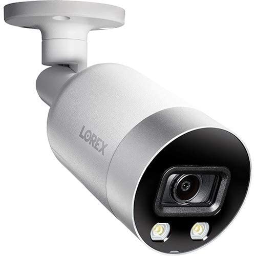 Lorex E891AB Indoor/Outdoor 4K Ultra HD Smart Deterrence IP Security Bullet Camera, 150ft IR Night Vision, Color Night Vision, Audio, Only Camera No