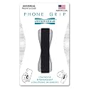 LOVEHANDLE Grip for Most Smartphones, Mini Tablets and Cases, Black Elastic Strap with Silver Base (LH-01Silver)