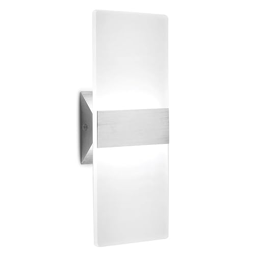 ChangM Modern LED Acrylic Wall Sconce 12W Cool White 6000K Up Down Lamp for Bedroom Corridor Stairs Bathroom Indoor Lighting Fixture Lamps Home Room