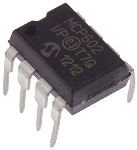 Juried Engineering Microchip MCP602-I/P MCP602 Dual Operational Amplifier Op-Amp 2.8MHZ 2.3V/us DIP-8 Breadboard-Friendly (Pack of 5)